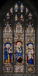 Ventana del ábside con San Juan Bautista, Virgen y Niño, y San Juan Evangelista, 1841-42